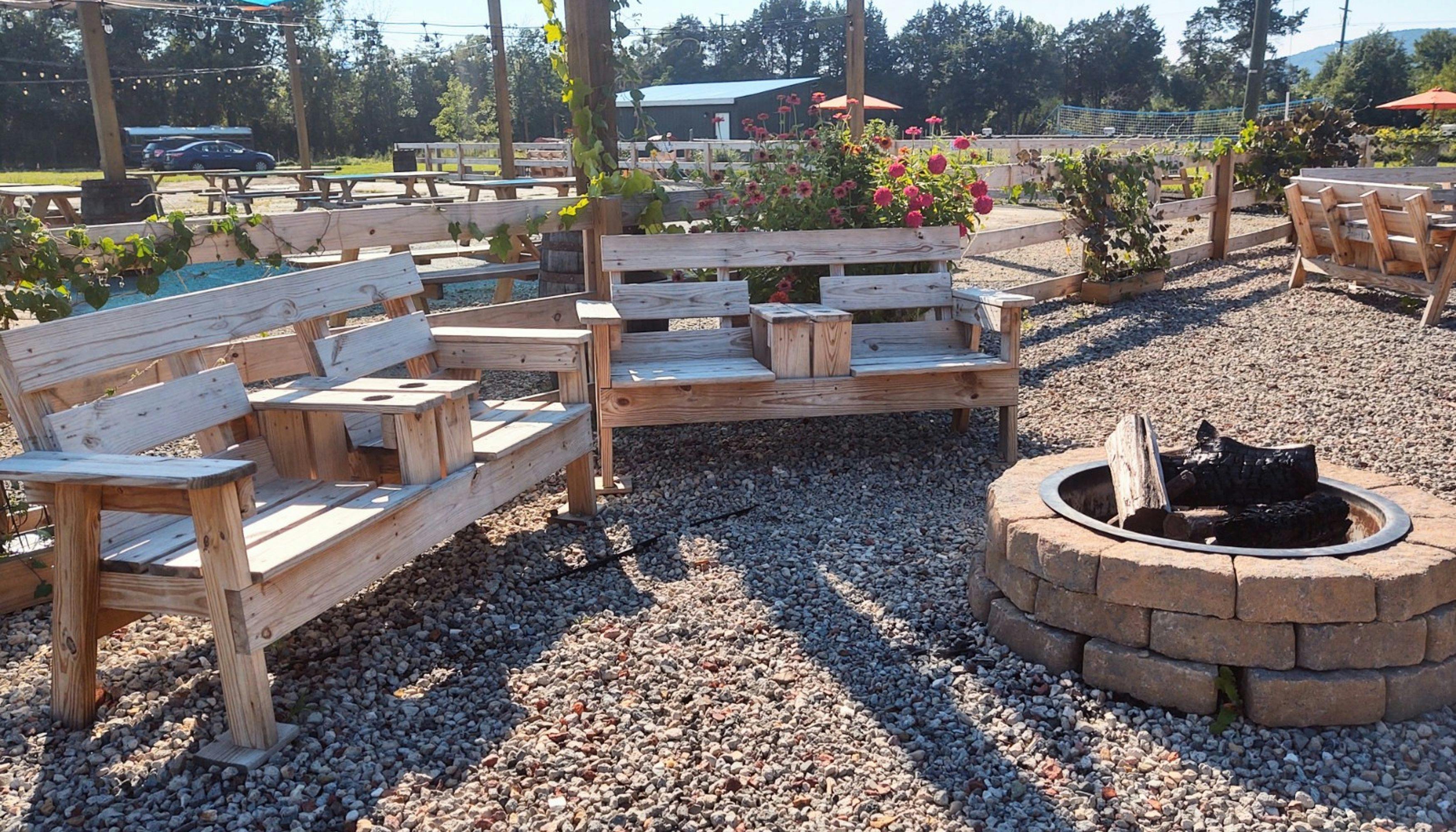 Expansive Beer Garden with firepits