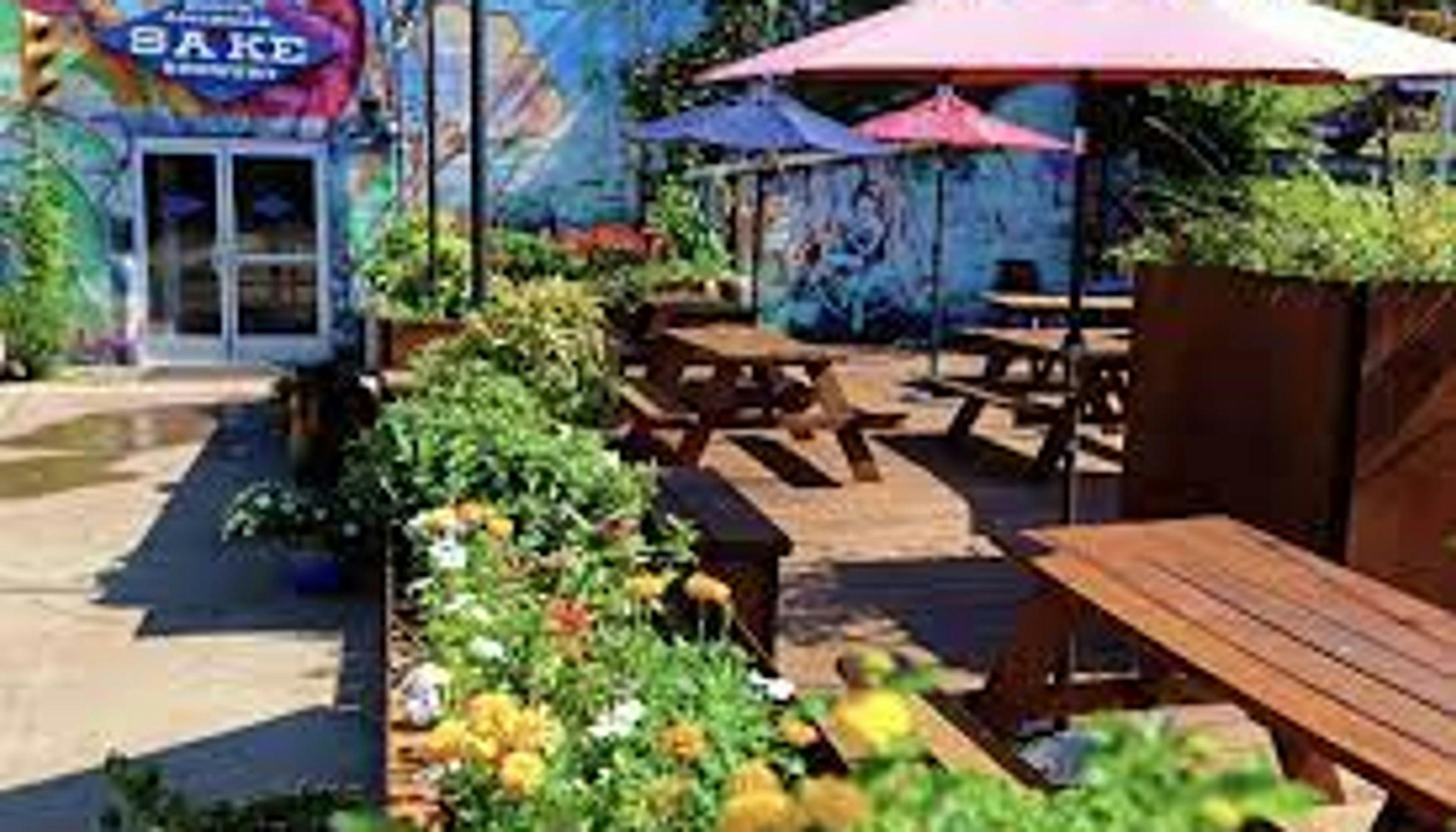Located at IX Art Park with an outdoor patio