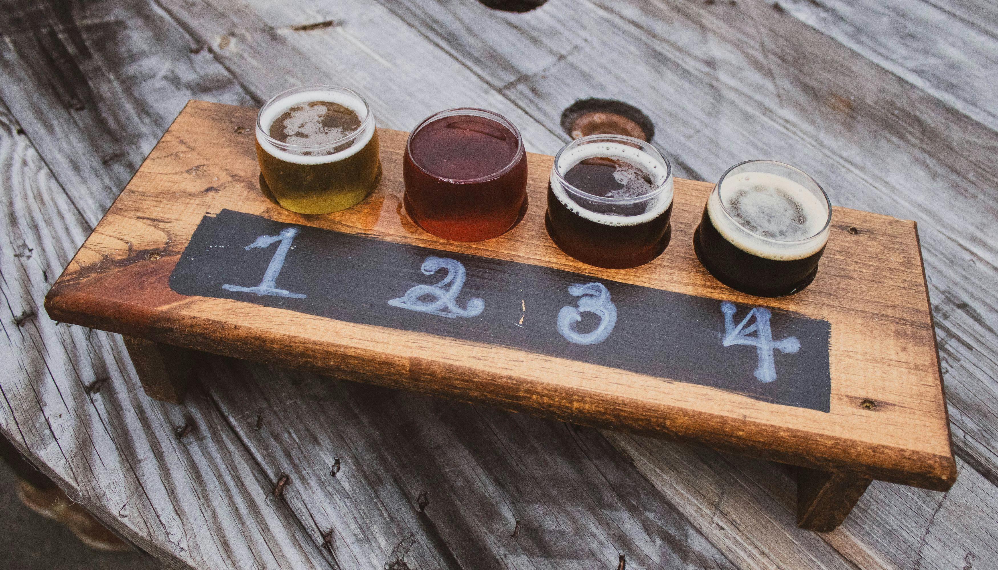 Craft Beer Flights featuring house made brews and local ciders