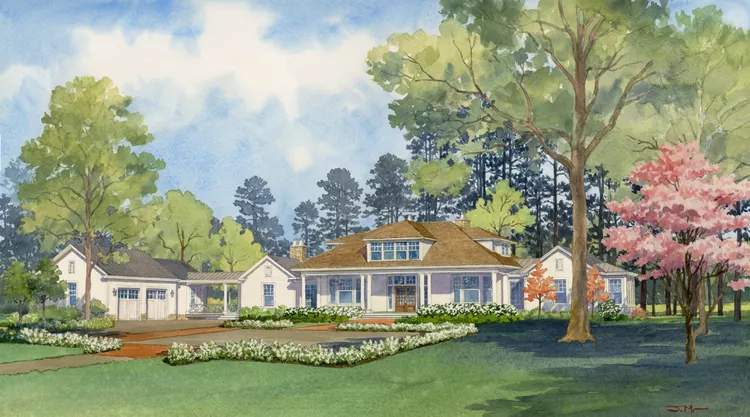 2025 Southern Living Idea House - Beautiful watercolor rendering of the home